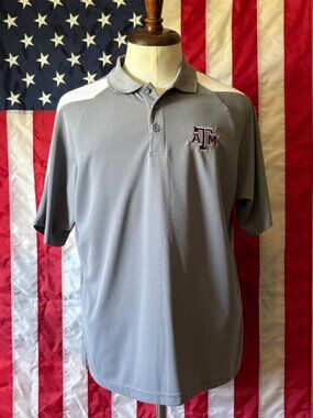 Texas A&M Aggies men's large polo shirt featuring the team's primary embroidered